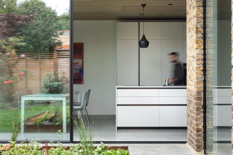 Kirkstall Road Ultraline black seamless sliding doors installation